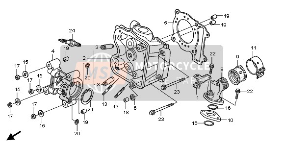 Honda SH125R 2008 Culasse pour un 2008 Honda SH125R